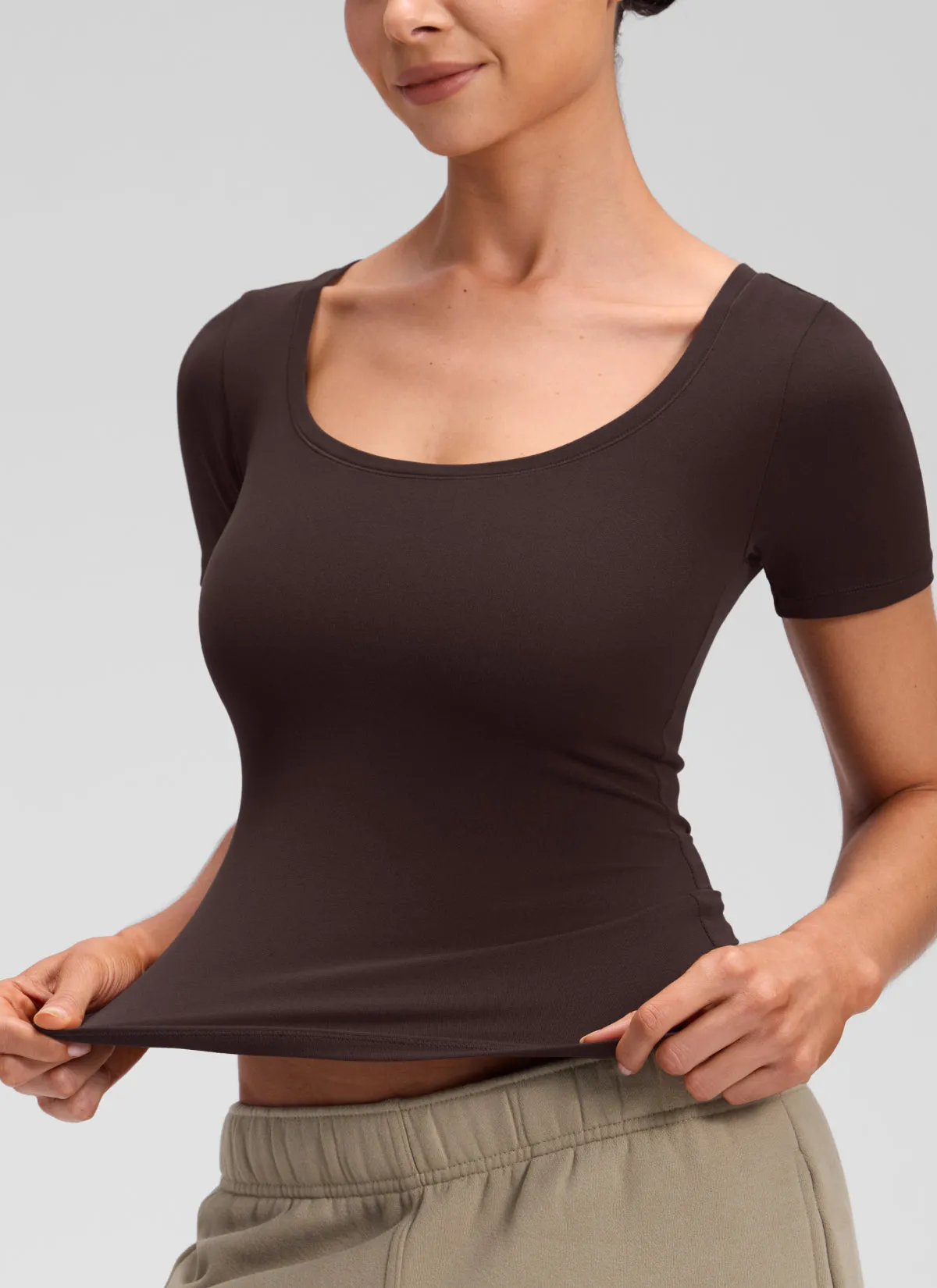 Softembrace U Neck Tight Fit Short Sleeve sold by CRZ Yoga product image thumbnail 5