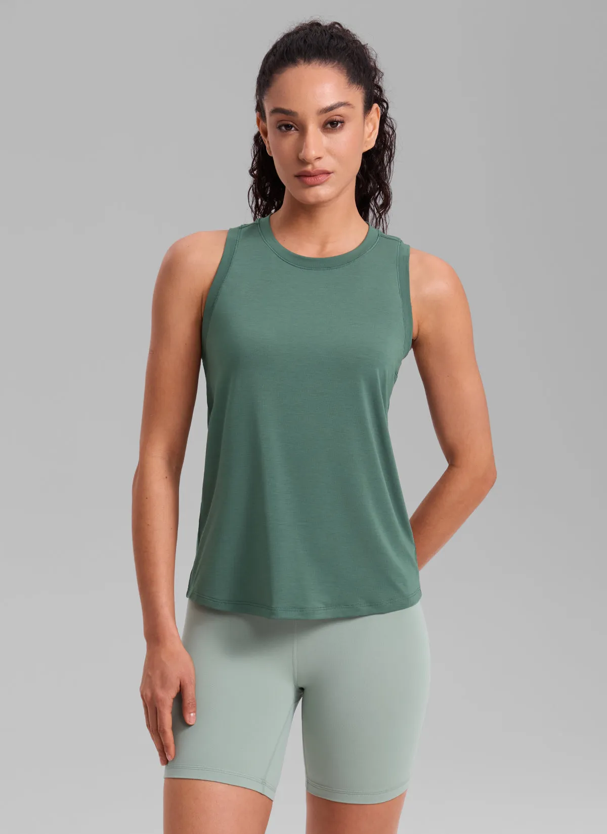 Quick Dry Racerback Hip Length Tank sold by CRZ Yoga