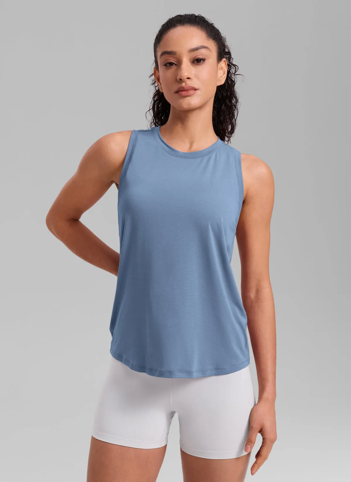 Quick Dry Racerback Hip Length Tank sold by CRZ Yoga product image thumbnail 5