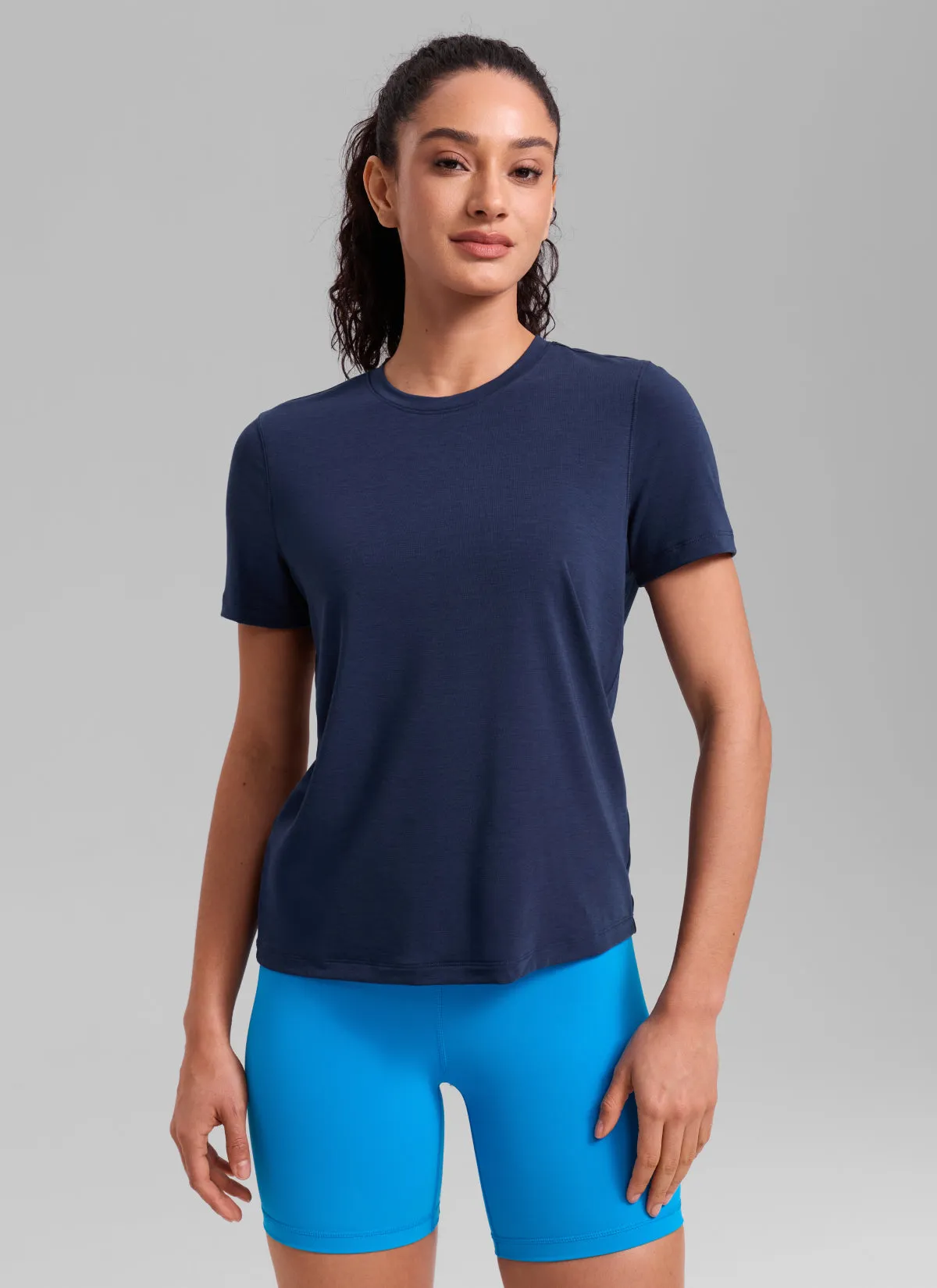 Quick Dry Crewneck Hip Length Short Sleeve sold by CRZ Yoga product image thumbnail 5