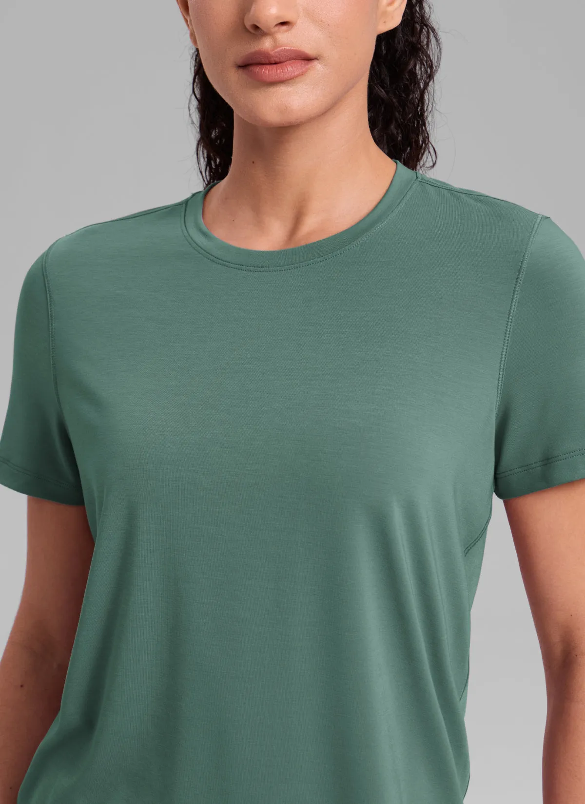 Quick Dry Crewneck Hip Length Short Sleeve sold by CRZ Yoga product image thumbnail 4