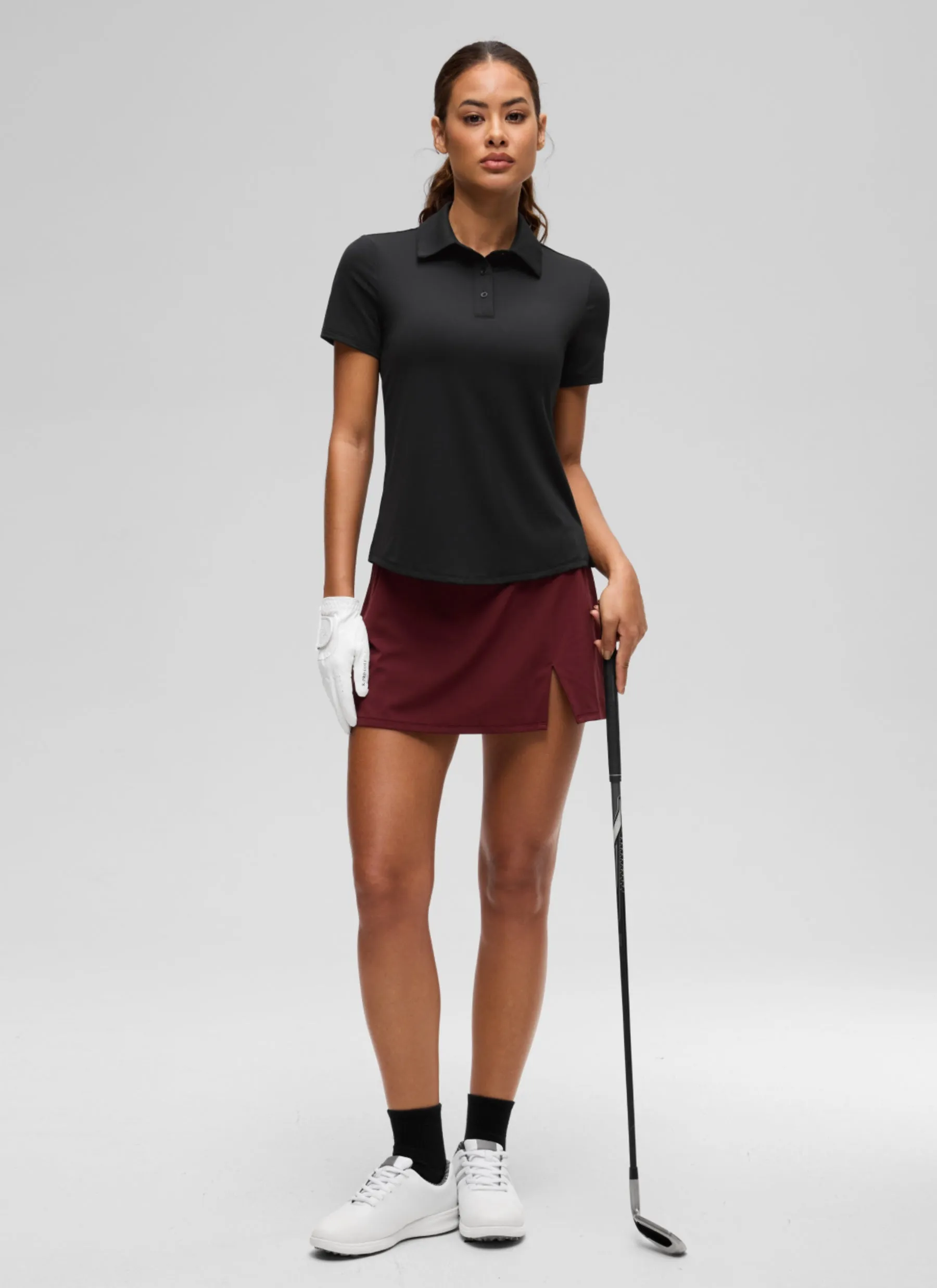 Hip Length Polo Slim Fit Short Sleeve sold by CRZ Yoga product image thumbnail 3