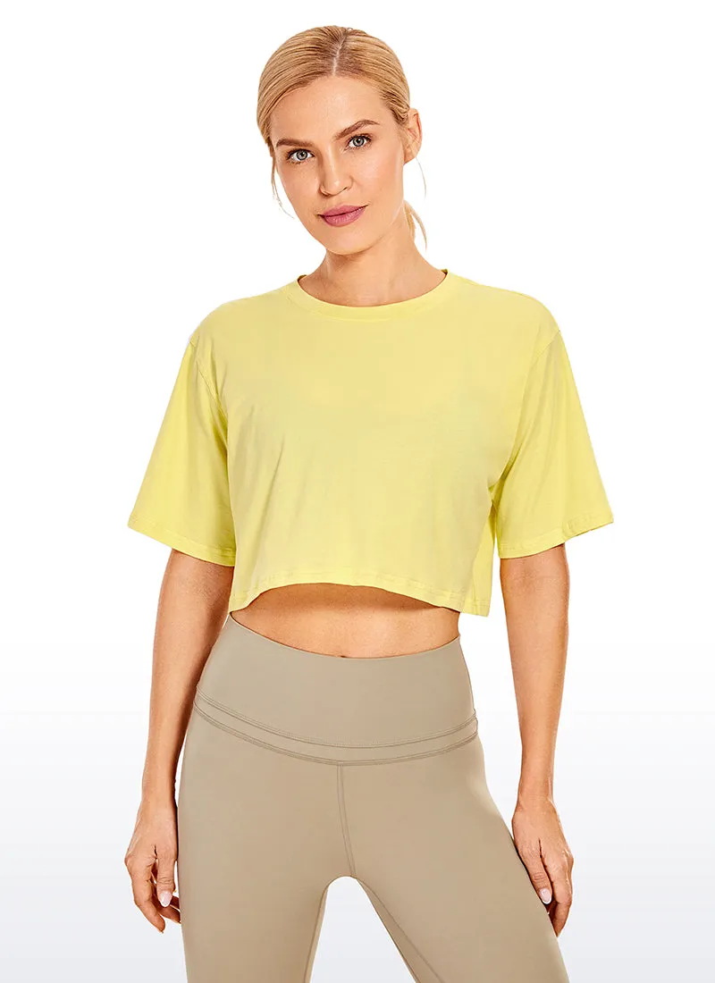 Pima Cotton Short Sleeves Cropped sold by CRZ Yoga product image thumbnail 5