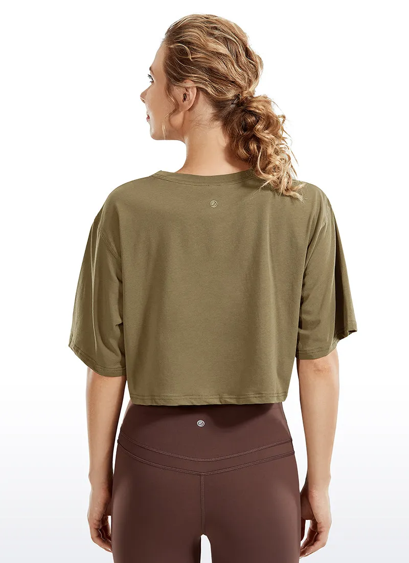Pima Cotton Short Sleeves Cropped sold by CRZ Yoga product image thumbnail 3