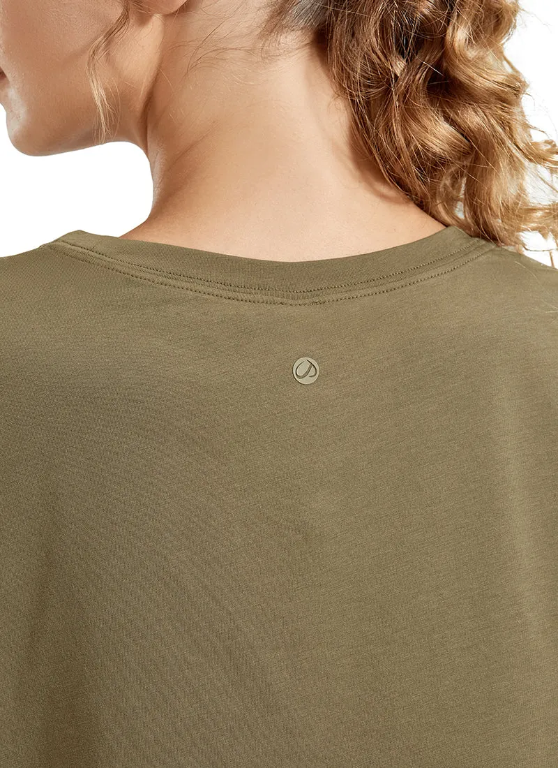 Pima Cotton Short Sleeves Cropped sold by CRZ Yoga product image thumbnail 4