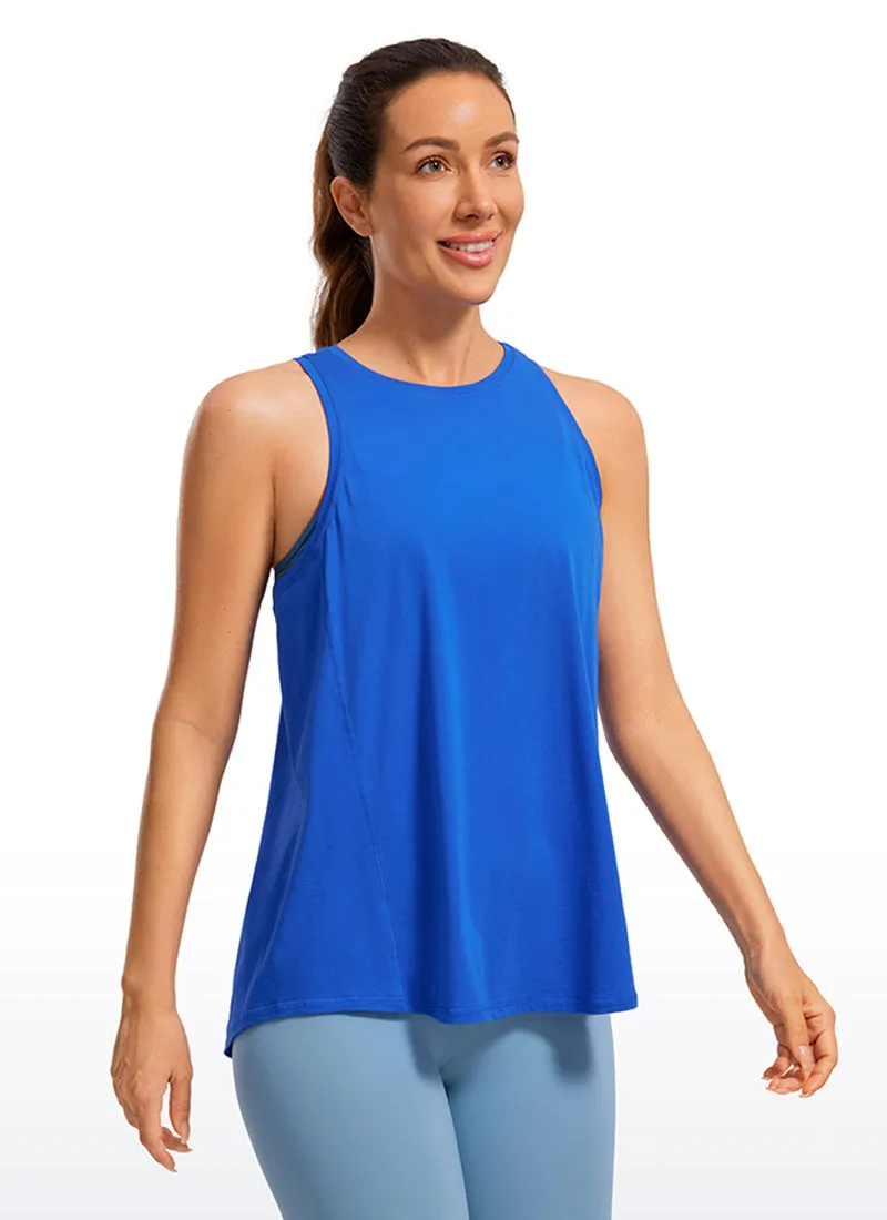 Pima Cotton High Neck Tank Split Open Back sold by CRZ Yoga product image thumbnail 5
