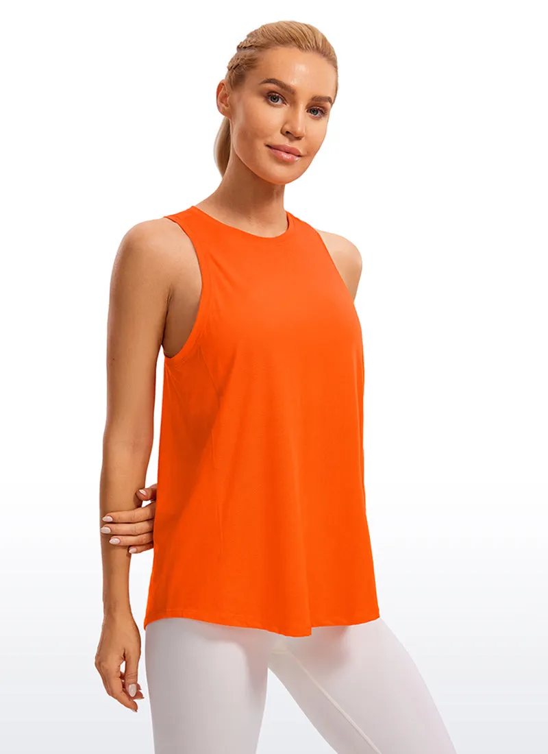 Pima Cotton High Neck Tank Split Open Back sold by CRZ Yoga product image thumbnail 2