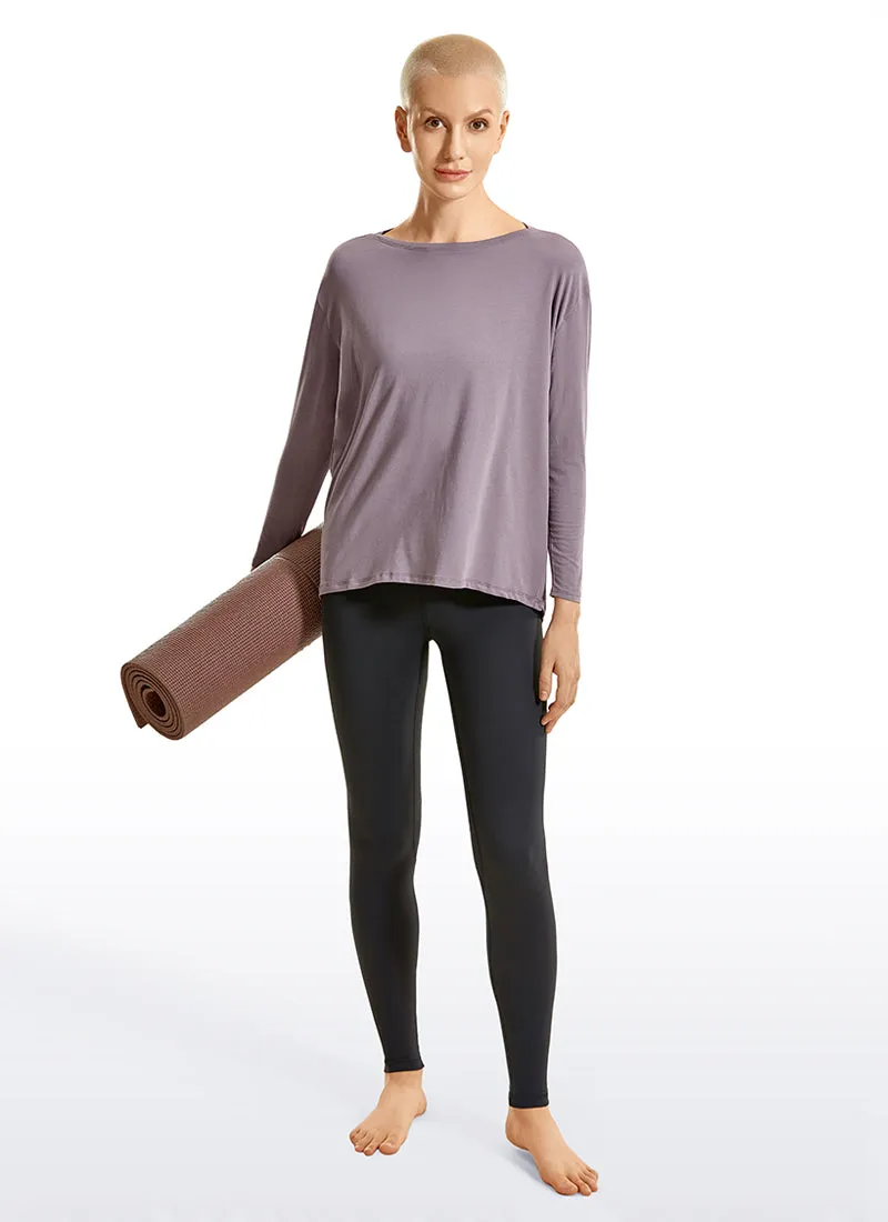 Pima Cotton Boat Neck Long Sleeve sold by CRZ Yoga product image thumbnail 2