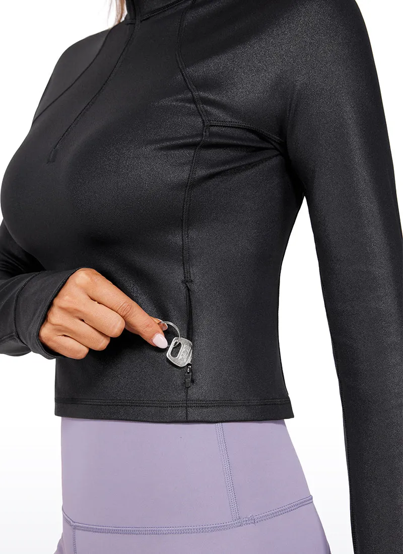 Butterluxe Half Zip Cropped Long Sleeve sold by CRZ Yoga product image thumbnail 5