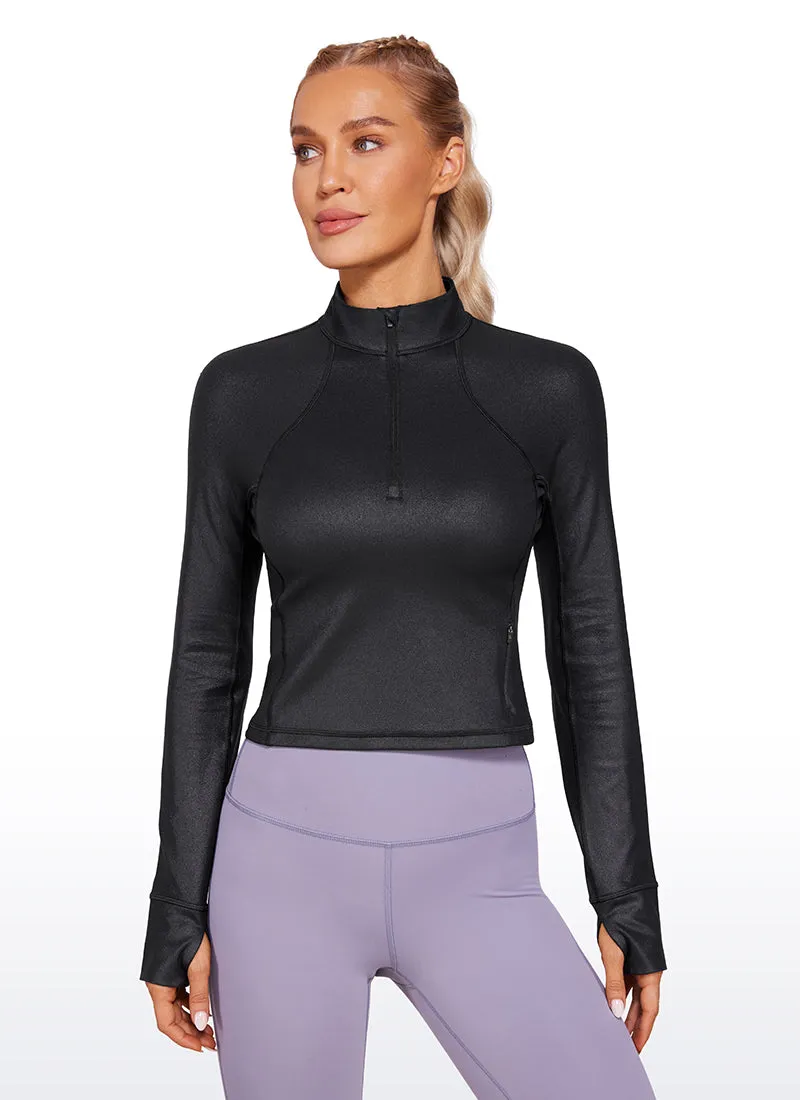 Butterluxe Half Zip Cropped Long Sleeve sold by CRZ Yoga