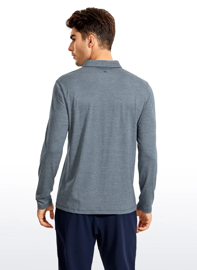 Heather Polo Long Sleeves sold by CRZ Yoga product image thumbnail 3