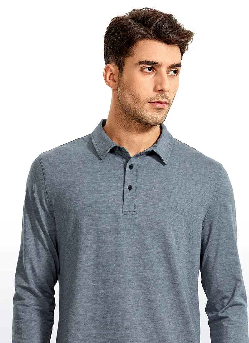 Heather Polo Long Sleeves sold by CRZ Yoga product image thumbnail 4
