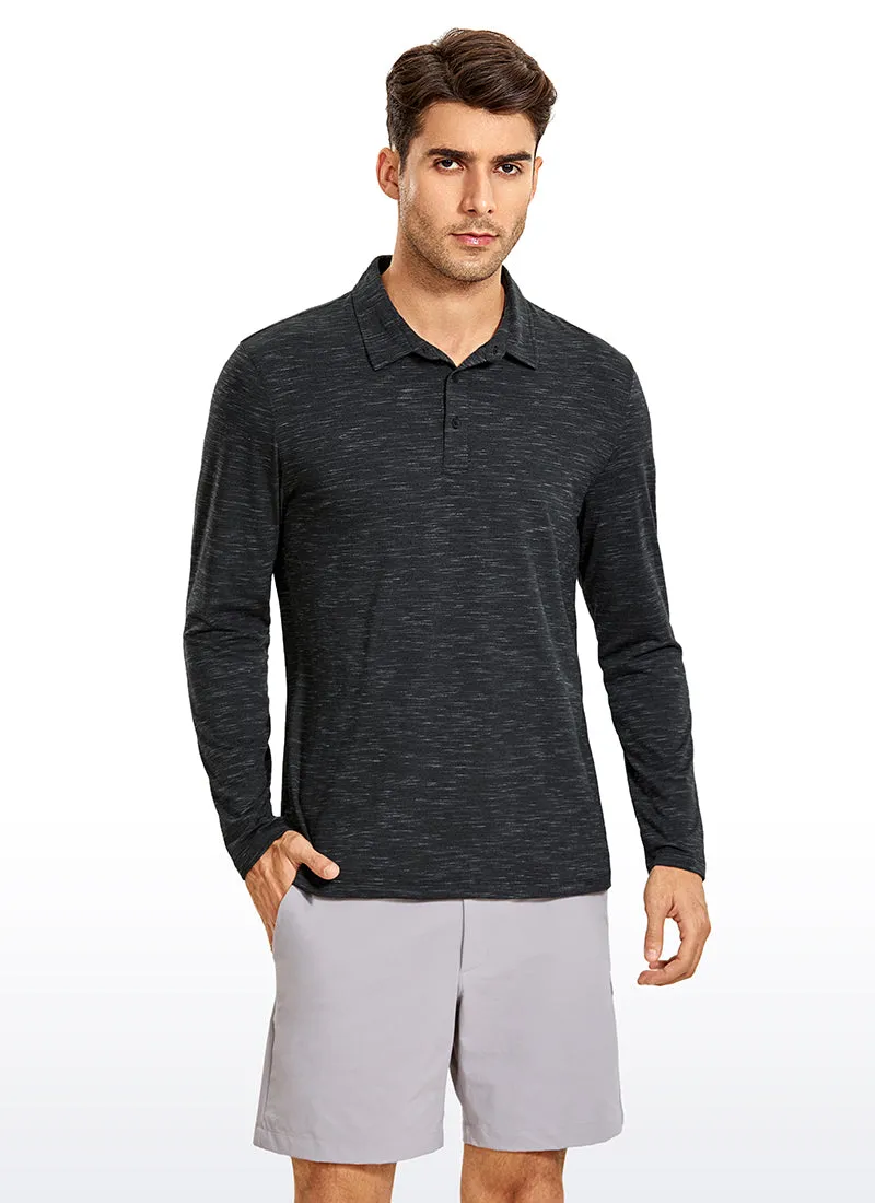 Heather Polo Long Sleeves sold by CRZ Yoga product image thumbnail 5