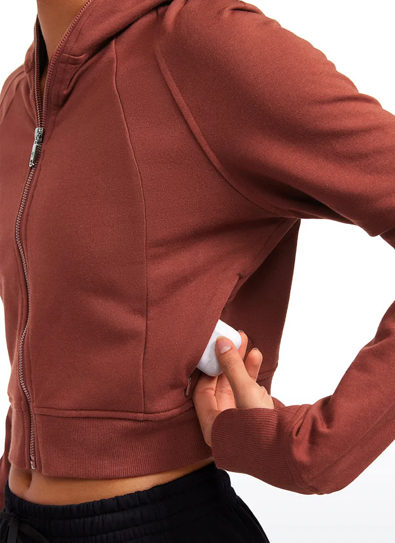 Amenity Cropped Full Zip Hoodies with Thumb Holes sold by CRZ Yoga product image thumbnail 4