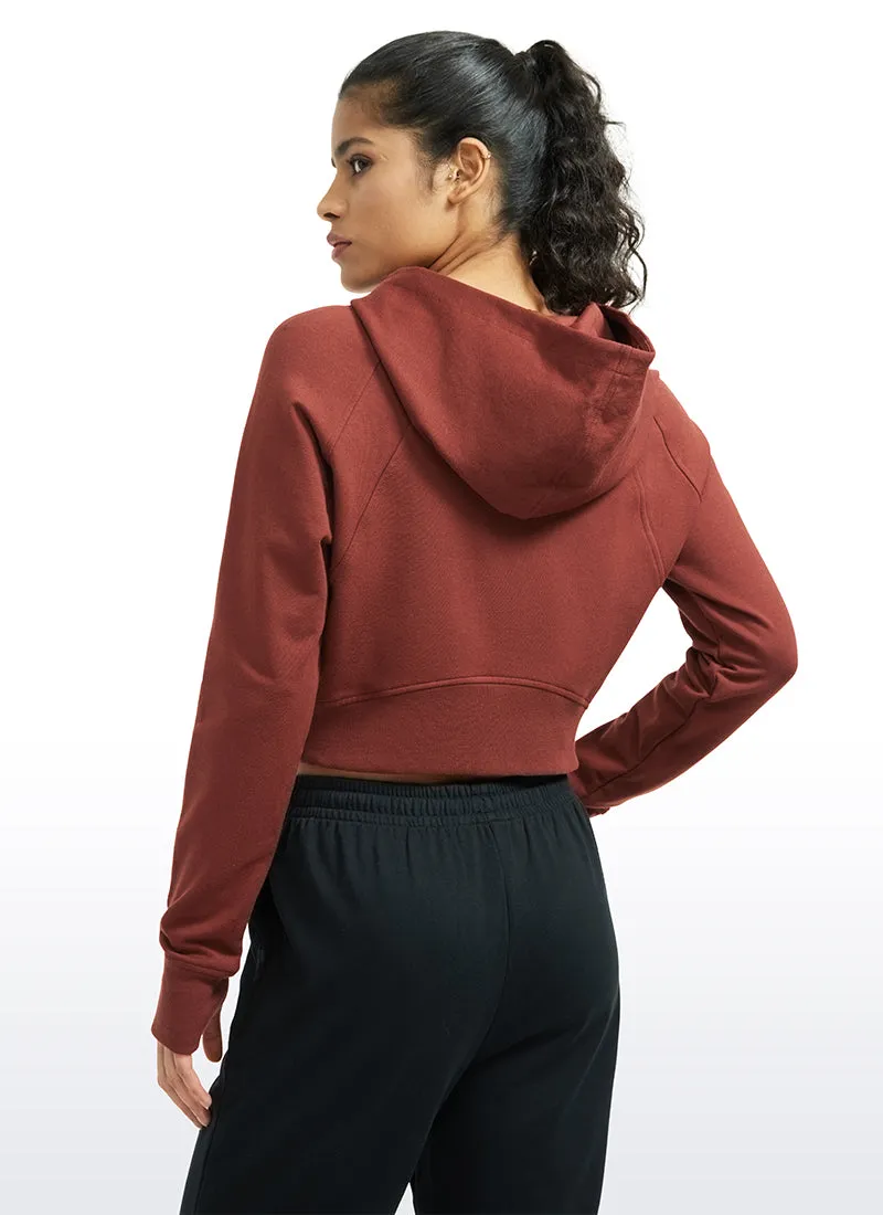 Amenity Cropped Full Zip Hoodies with Thumb Holes sold by CRZ Yoga product image thumbnail 2