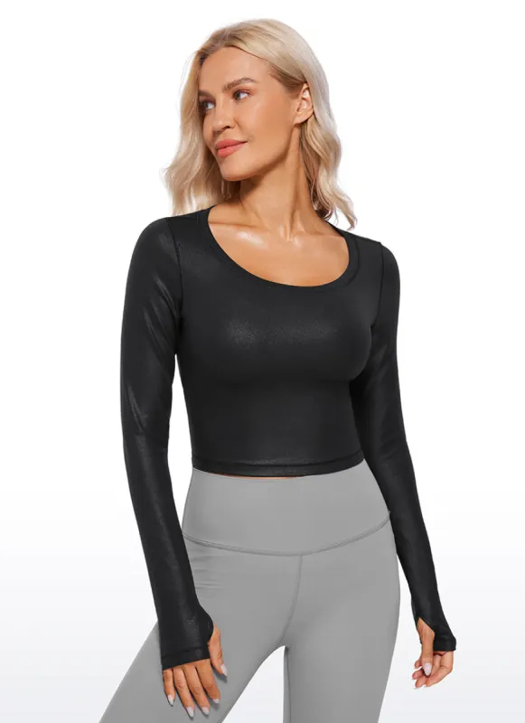 Butterluxe Cropped Long Sleeve Scoop Neck sold by CRZ Yoga