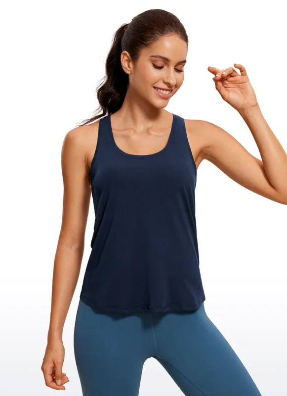 Pima Cotton Hip Length Racerback Tank sold by CRZ Yoga