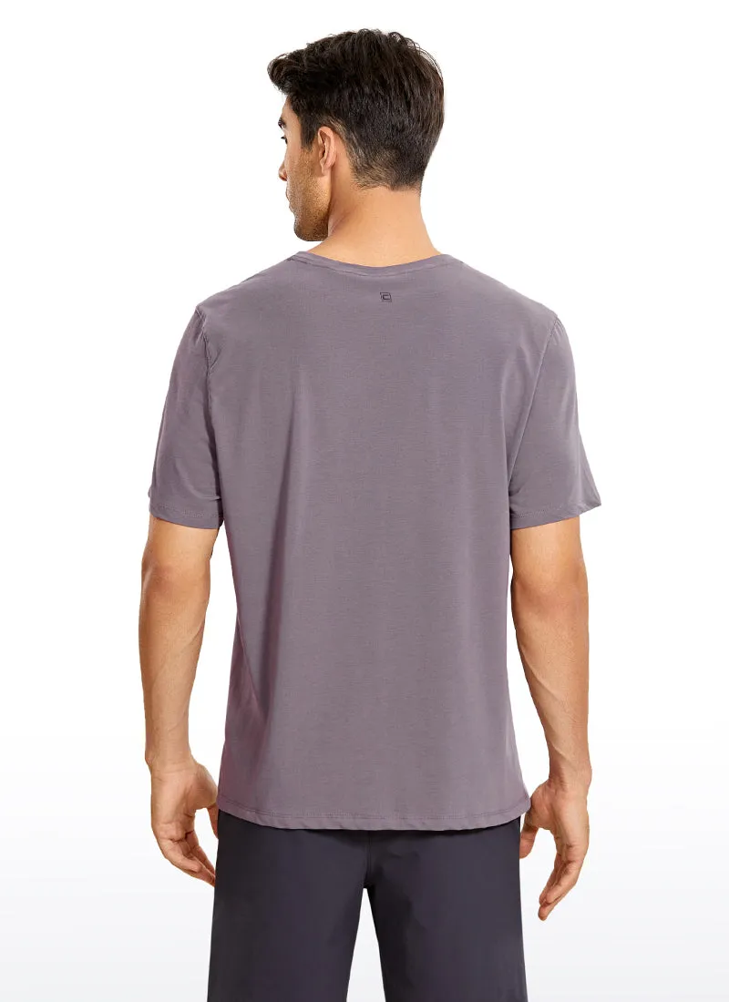 Pima Cotton Short Sleeve V Neck sold by CRZ Yoga product image thumbnail 2