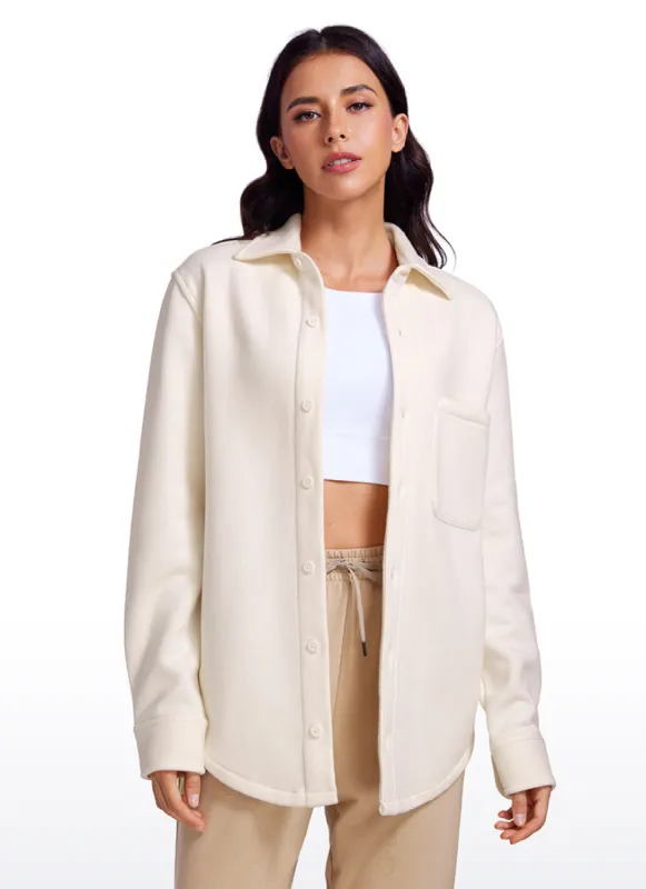 Fleece Lined Oversized Button Down Jacket made by CRZ Yoga