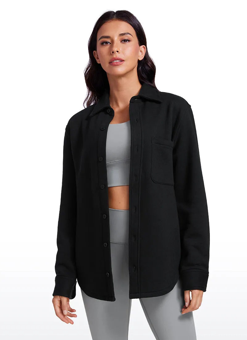Fleece Lined Oversized Button Down Jacket sold by CRZ Yoga product image thumbnail 5