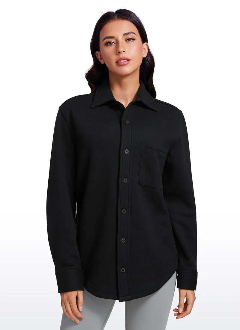 Fleece Lined Oversized Button Down Jacket sold by CRZ Yoga product image thumbnail 3