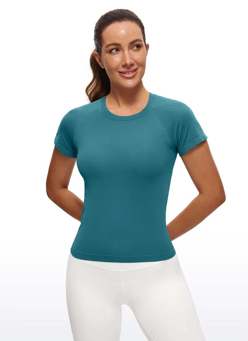 Seamless High Neck Short Sleeves Waist Length sold by CRZ Yoga