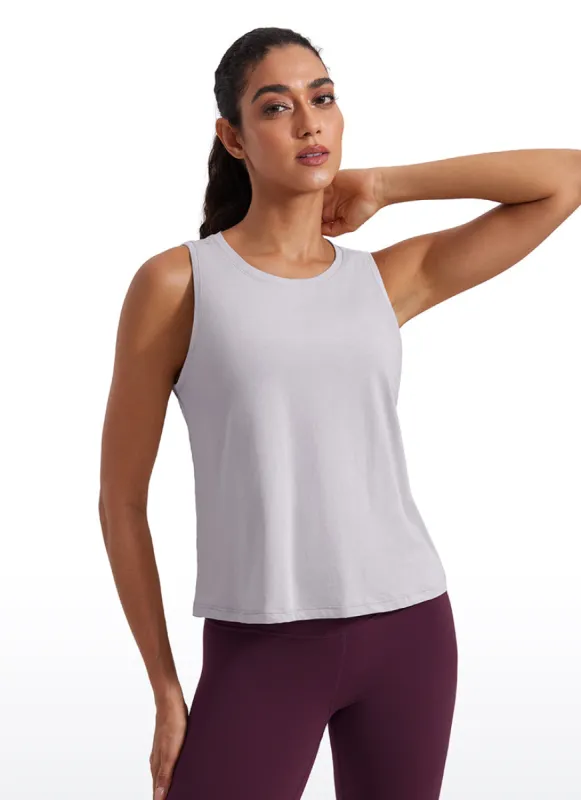 Pima Cotton Crop Round Neck Tank sold by CRZ Yoga