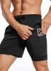Feathery-Fit 2 in 1 Athletic Shorts 5''- with Pockets sold by CRZ Yoga