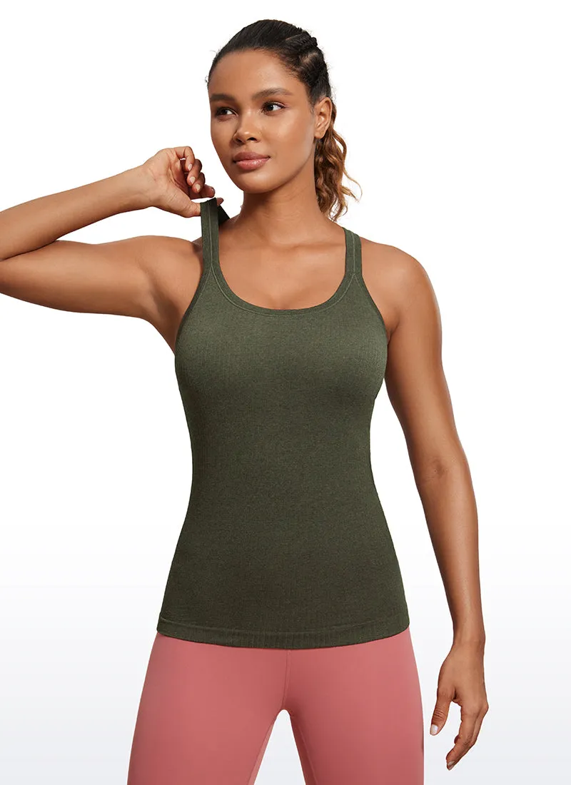 Seamless Racerback Ribbed Hip Length Tank sold by CRZ Yoga product image thumbnail 5