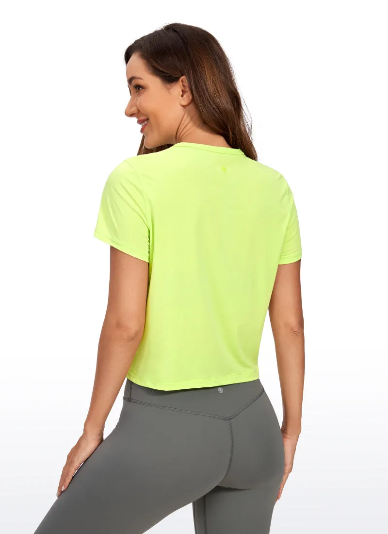 Pima Cotton Classic-Fit Cropped Short Sleeve sold by CRZ Yoga product image thumbnail 2