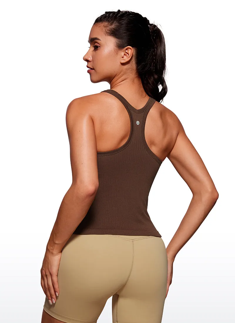 Seamless Racerback Built in Bra Ribbed Tank sold by CRZ Yoga product image thumbnail 2