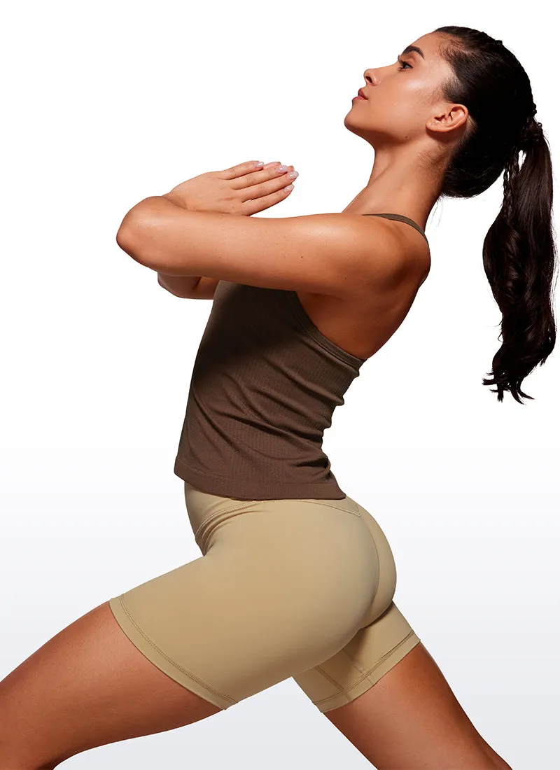Seamless Racerback Built in Bra Ribbed Tank sold by CRZ Yoga product image thumbnail 3