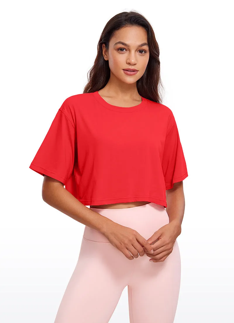 Pima Cotton Short Sleeves Cropped sold by CRZ Yoga product image thumbnail 4