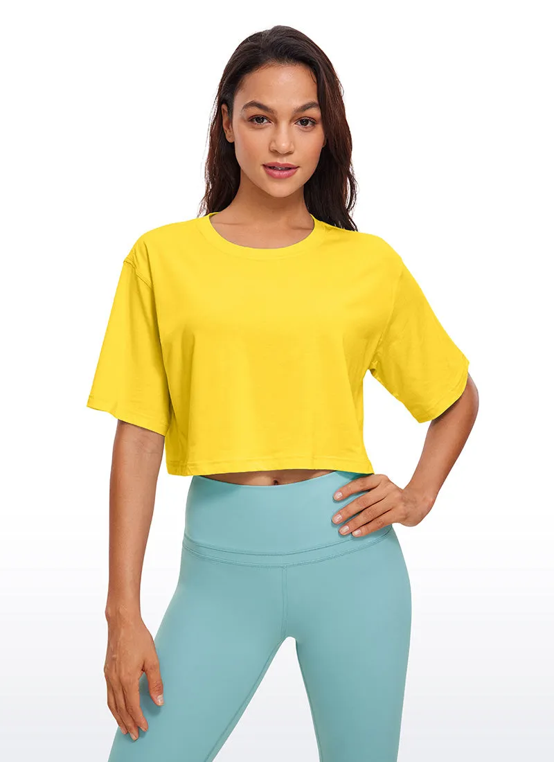 Pima Cotton Short Sleeves Cropped sold by CRZ Yoga