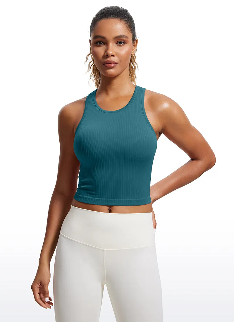 Seamless Ribbed Racerback Crop Tank sold by CRZ Yoga product image thumbnail 5