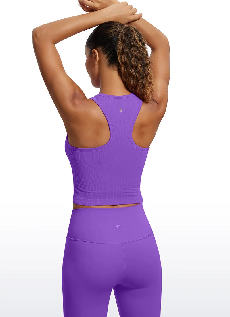 Seamless Ribbed Racerback Crop Tank sold by CRZ Yoga product image thumbnail 2