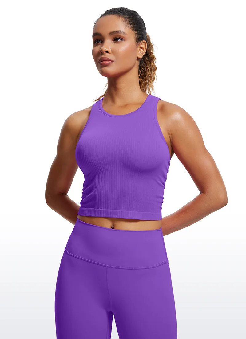 Seamless Ribbed Racerback Crop Tank sold by CRZ Yoga