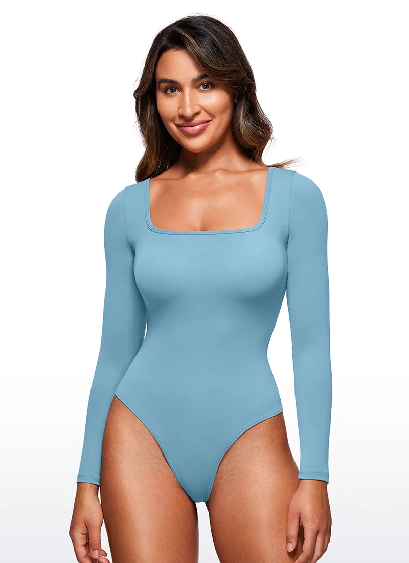 Butterluxe Square Neck Long Sleeve Bodysuits sold by CRZ Yoga product image thumbnail 4