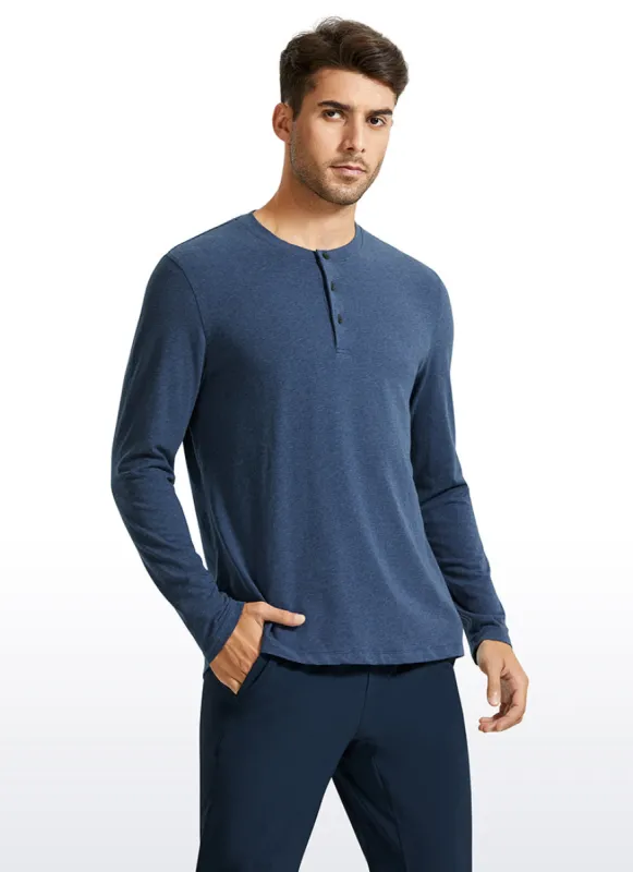 Pima Cotton Henley Long Sleeve sold by CRZ Yoga