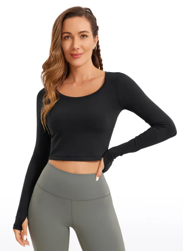 Butterluxe Cropped Long Sleeve Scoop Neck sold by CRZ Yoga