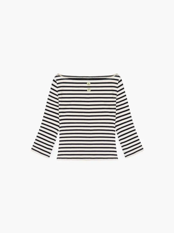 3/4 Sleeve Boat Neck Top sold by Oddli