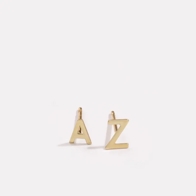 Noble Letter Studs sold by Raquel Rosalie