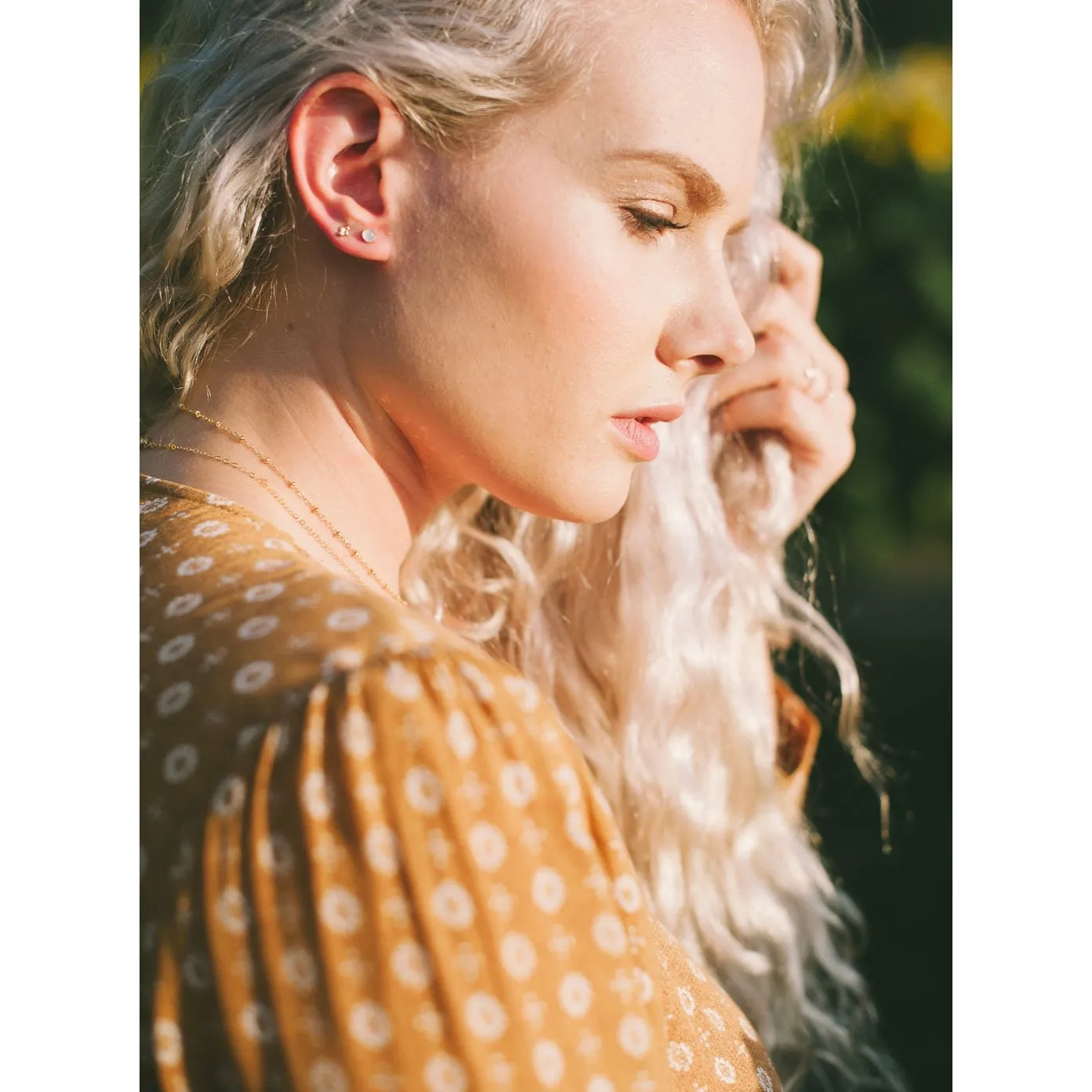 White Moonstone Studs sold by Raquel Rosalie product image thumbnail 2