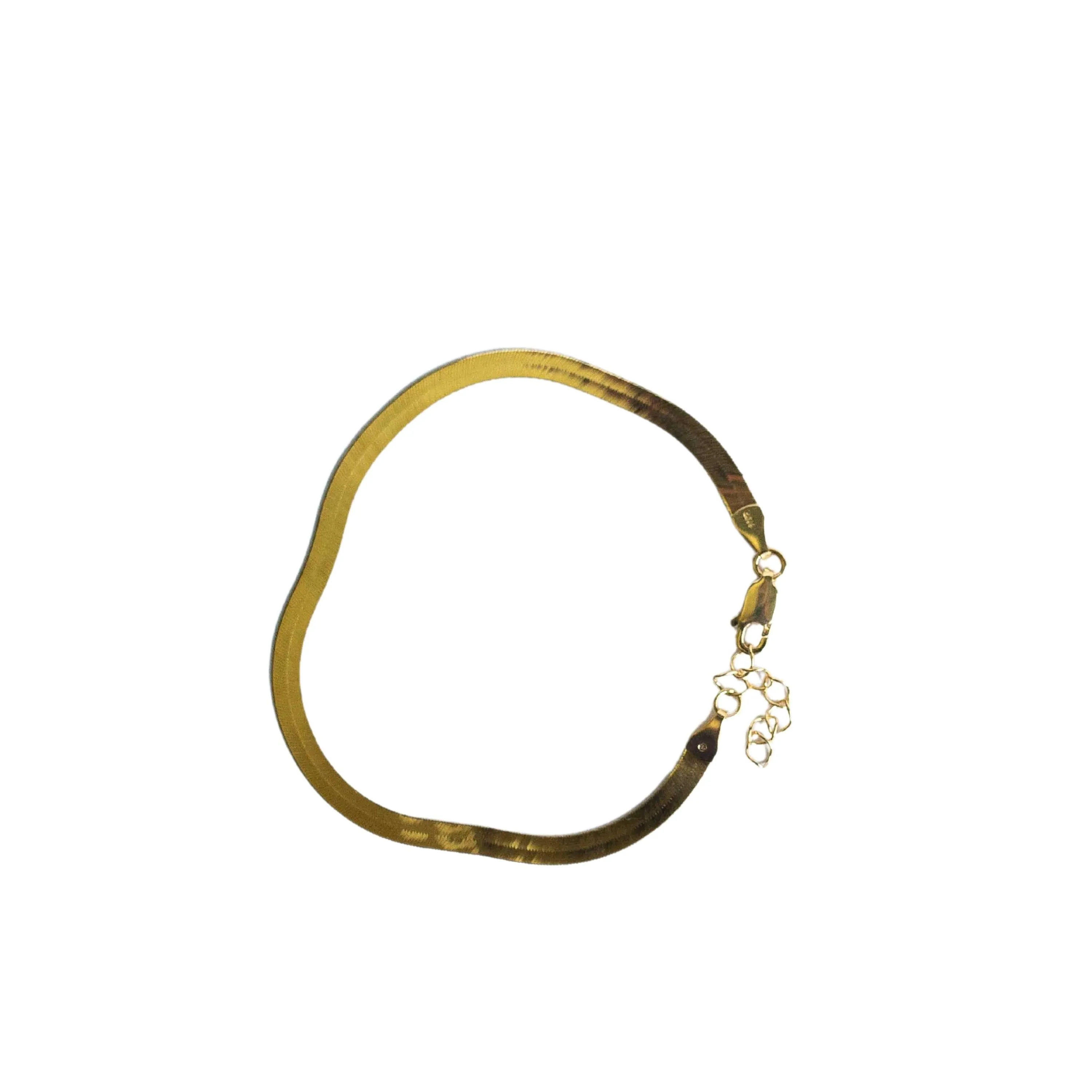 Solid Gold Herringbone Bracelet sold by Raquel Rosalie product image thumbnail 3