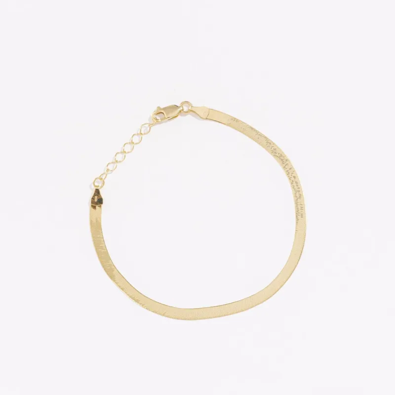 Solid Gold Herringbone Bracelet sold by Raquel Rosalie