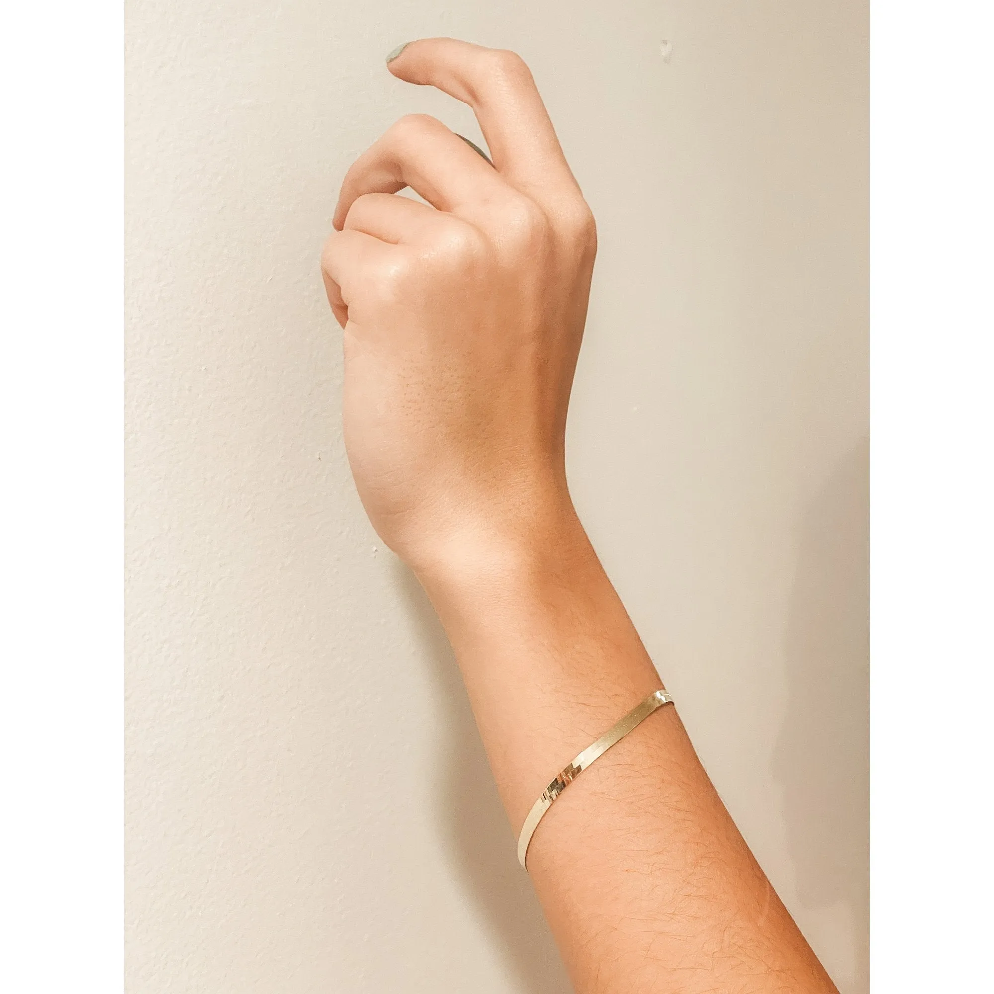 Solid Gold Herringbone Bracelet sold by Raquel Rosalie product image thumbnail 2