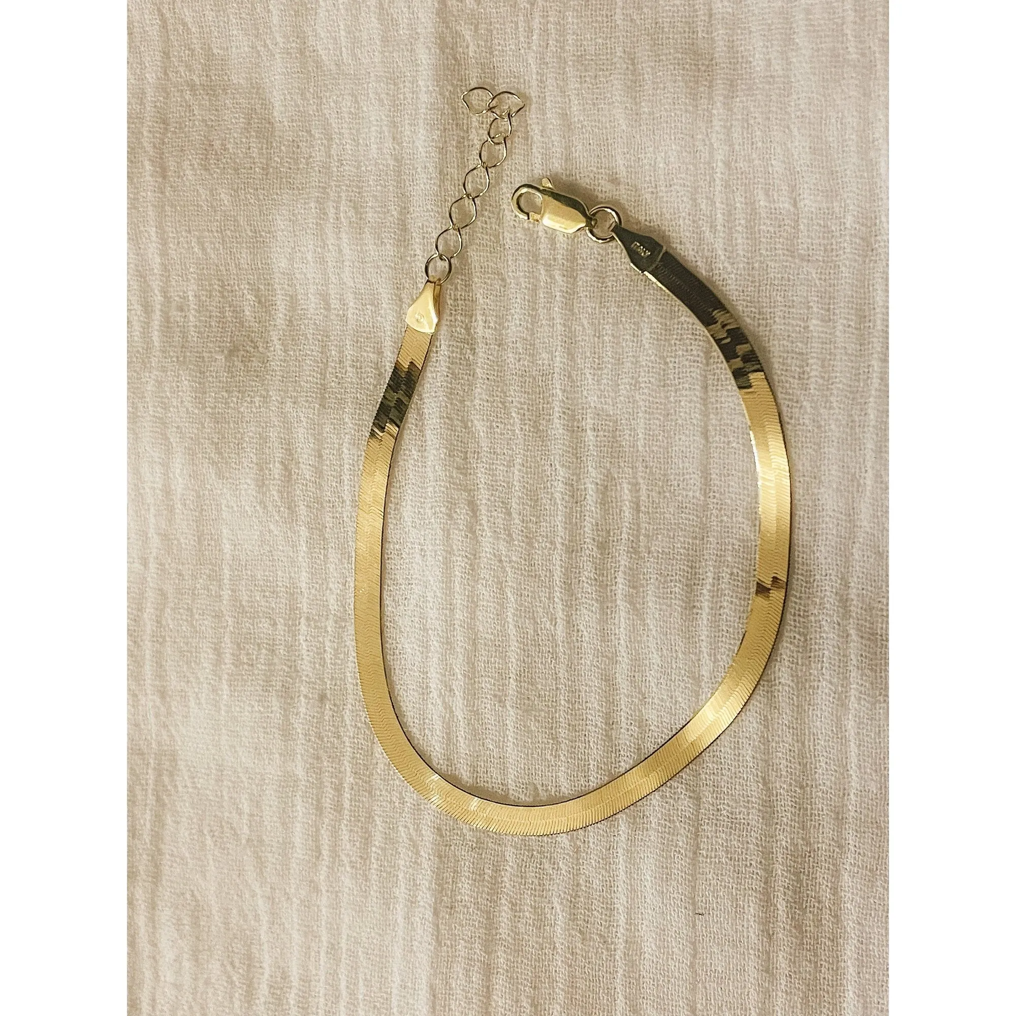 Solid Gold Herringbone Bracelet sold by Raquel Rosalie product image thumbnail 5