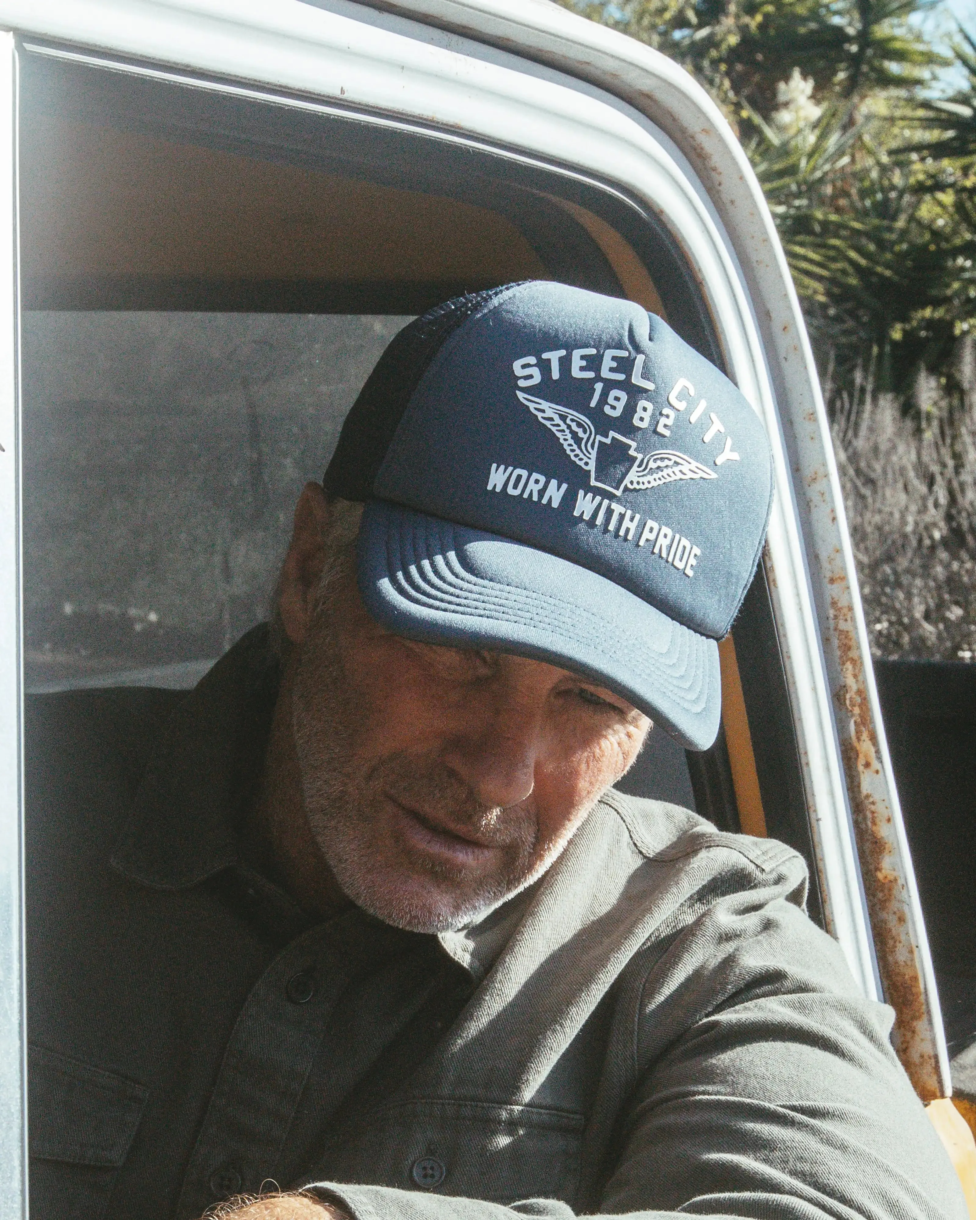 Worn With Pride Trucker Hat sold by Steel City