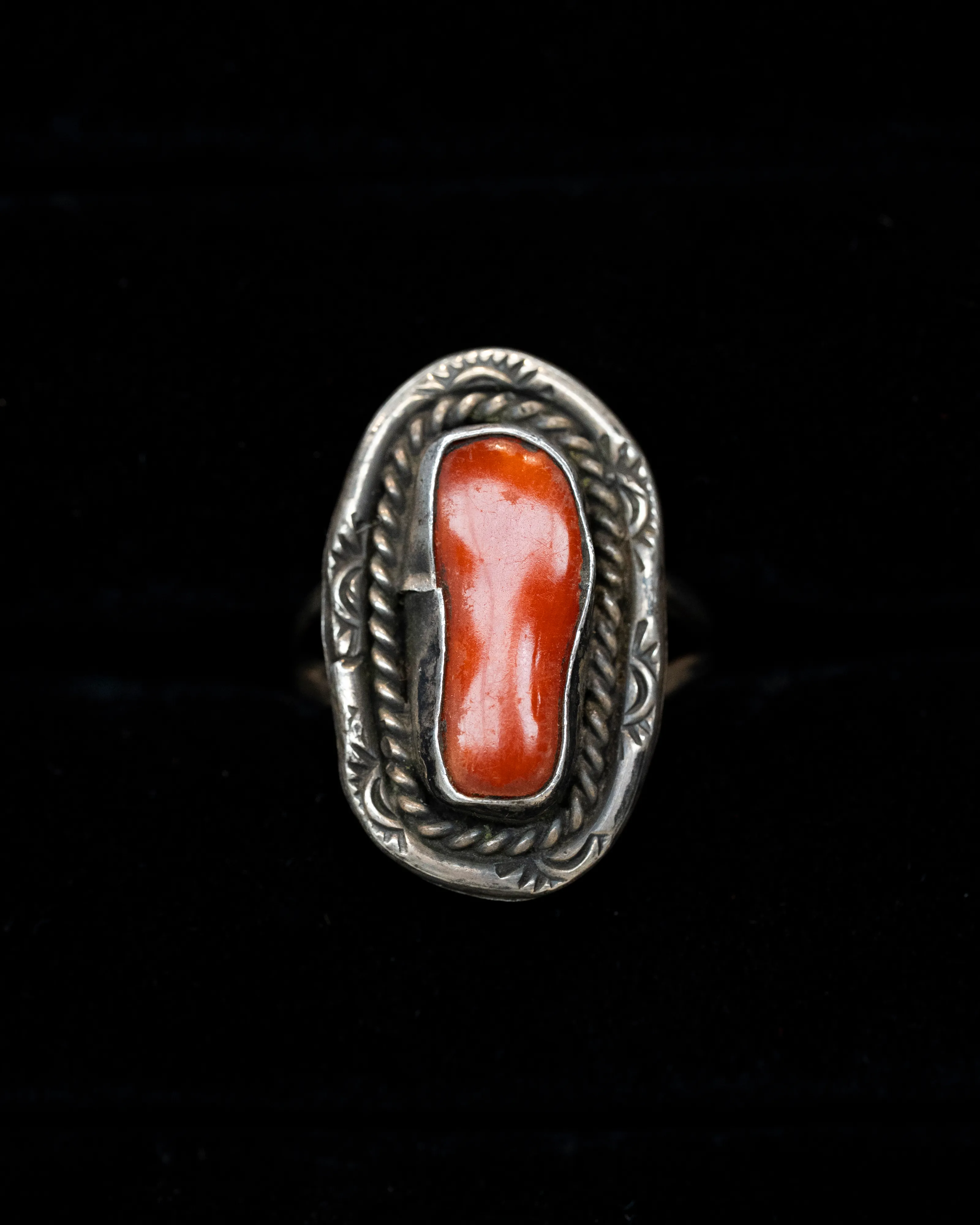 Sterling Silver Navajo Coral Ring sold by Steel City product image thumbnail 2