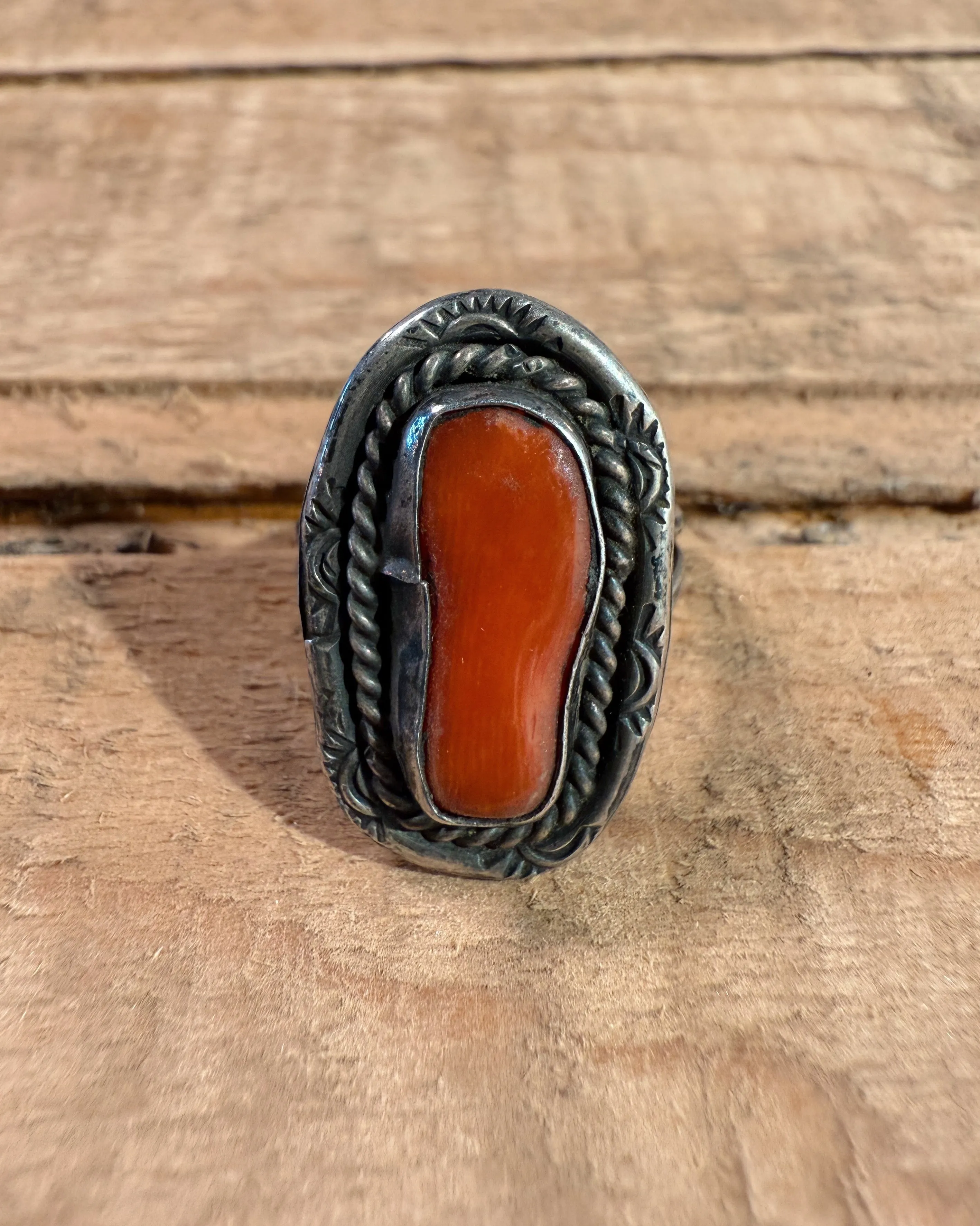 Sterling Silver Navajo Coral Ring sold by Steel City product image thumbnail 4